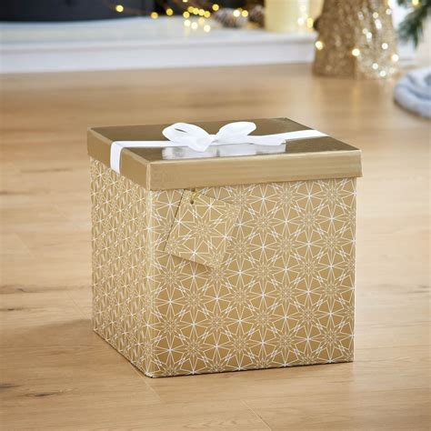 tiny metal present box gold bow|Amazon.com: Gold Gift Box.